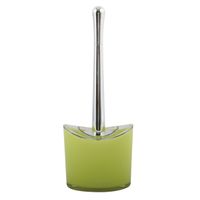 MSV Toiletborstel in houder/wc-borstel Aveiro - PS kunststof/rvs - limegroen/zilver - 37 x 14 cm   - - thumbnail