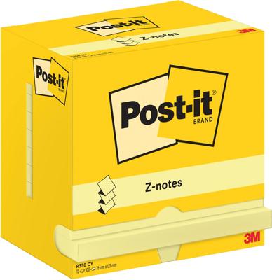 Memoblok Post-it Z-Note R350 76x127mm geel 12 stuks Memoblok Post-it Z-Note R350 76x127mm geel 12 stuks