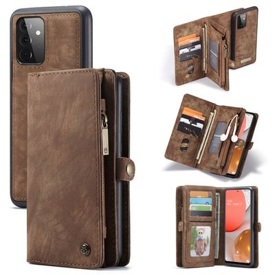 Caseme - vintage 2 in 1 portemonnee hoes - Samsung Galaxy A72 - Bruin