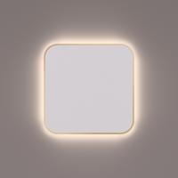 Toiletspiegel Hipp Design SPM T06 Rechthoek 35x35 cm Met Afgeronde Hoeken En Verlichting Messing