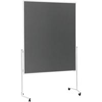magnetoplan Presentatiebord 2111101 (l x b x h) 1730.00 x 1200 x 1500 mm Vilt Grijs Tweezijdig te gebruiken, Incl. rollen, Prikbord 2111101