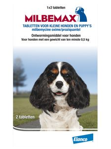 Milbemax ontwormingstabletten kleine honden en puppies 2 tabletten