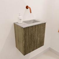 Toiletmeubel Mondiaz Joya Dlux | 40 cm | Meubelkleur Dusk | Faye wastafel Glace Wasbak Rechts | Zonder kraangat(en)