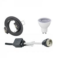 Mat Zwarte LED Inbouwspot Set - Dimbaar & Kantelbaar - GU10 6W 4200K