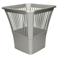 Afvalbak/vuilnisbak/kantoor prullenbak - plastic - zilvergrijs - 30 cm - thumbnail
