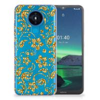 Nokia 1.4 | TPU Case | Gouden Bloemen