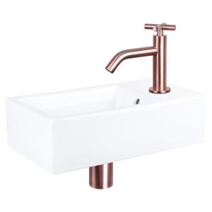 Differnz Force fonteinset keramiek - kraan kruis - 40 x 22 x 11.5 cm - rood koper