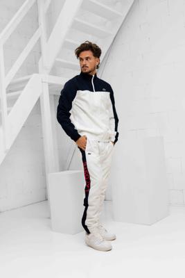 Lacoste Sport Print Trainingspak Heren Wit/Donkerblauw - Maat S - Kleur: DonkerblauwWit | Soccerfanshop