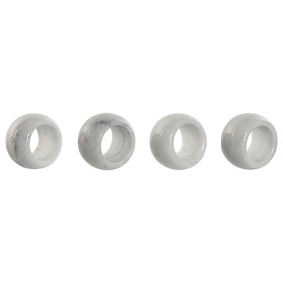 Servethouder Home ESPRIT Wit Marmer 4,8 x 4,8 x 3,3 cm 4 Onderdelen
