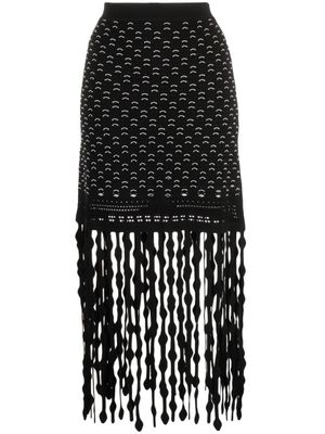 Simkhai jupe Filippa Lattice à franges - Noir