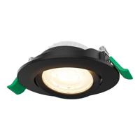 Prado Dimbare LED Inbouwspot - 6 Watt 570 lumen - CCT Lichtkleur Instelbaar 2700K/4000K/6000K - Lage inbouwdiepte 27mm - Rond - Kantelbaar - IP20 voor binnen - Zwart