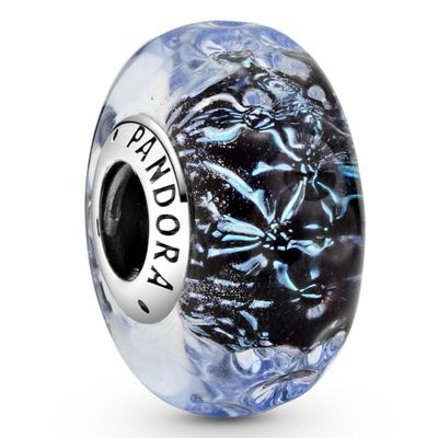 Pandora 798938C00 Bedel Wavy Dark Blue zilver-muranoglas blauw