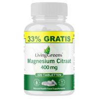 Livinggreens Magnesium citraat 400mg voordeelverpakking 320 Tabletten