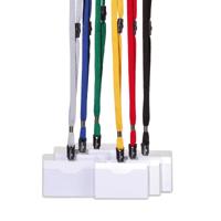 Durable badge met textielband donkerblauw, 10 stuks