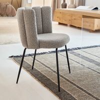 Kave Home Eetkamerstoel 'Aniela' Bouclé, kleur Grijs