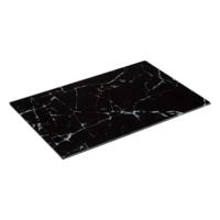 5Five snijplank/serveerplank van glas - rechthoek - zwart met marmer print - 30 x 20 cm - thumbnail