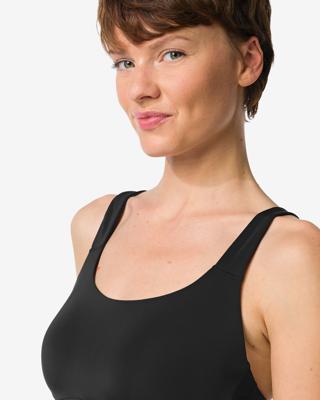 HEMA Voorgevormde sportbh zonder beugel medium support zwart (zwart)