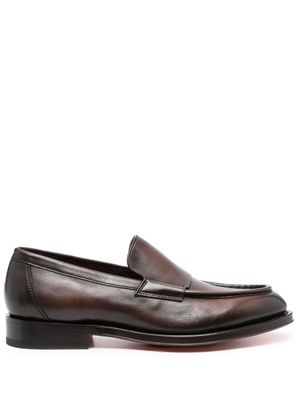 Santoni mocassins en cuir - Marron