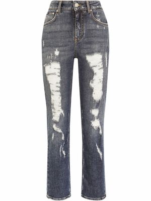Dolce & Gabbana jean ample à effet usé - Bleu