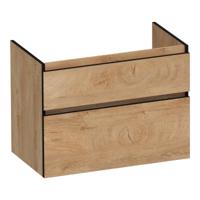 Brauer Delight Edge - Onderkast - 80 cm - met 2 Softclose Lades Greeploos en 1 Sifon Uitsparing - Forest Tan