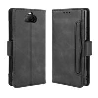 Voor Sony Xperia 8 portemonnee stijl huid voelen kalf patroon lederen draagtas met aparte kaartsleuf (zwart)
