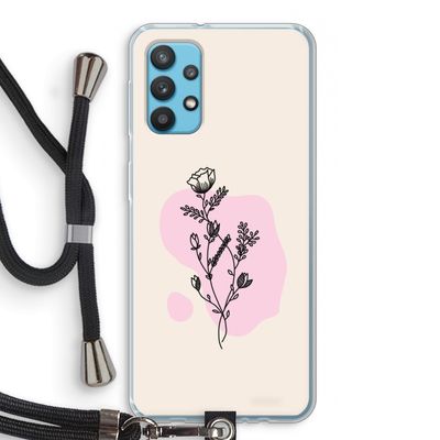 Roses are red: Samsung Galaxy A32 4G Transparant Hoesje met koord