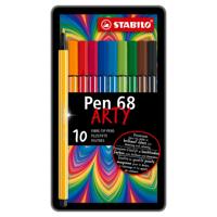 Stabilo pen 68 - viltstift - metalen doos met 10 stuks