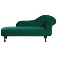 Beliani NIMES - Chaise longue-Groen-Fluweel - thumbnail