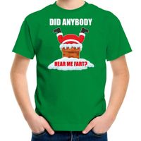 Fun Kerstshirt / outfit Did anybody hear my fart groen voor kinderen