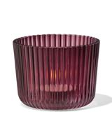 HEMA Theelichthouder M Glas Ribbel Rood (bordeauxrood) - thumbnail