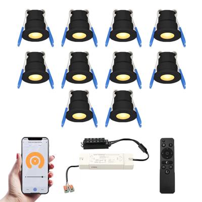 Set van 10 Milano Smart LED Mini Inbouwspots - Veranda spots - 12V 3W 200lm - Dimbaar - Wifi & Bluetooth - 2700K - IP65 waterdicht - Zwart Set van 10 Milano Smart LED Mini Inbouwspots - Veranda spots - 12V 3W 200lm - Dimbaar - Wifi & Bluetooth - 2700K - IP65 waterdicht - Zwart