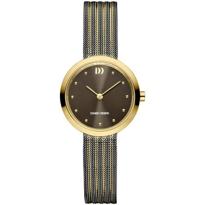 Danish Design IV66Q1210 Horloge Julia Mesh staal goudkleurig-grijs 28 mm
