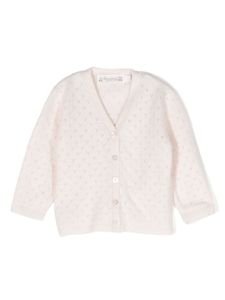 Bonpoint pointelle-knit cashmere cardigan - Tons neutres