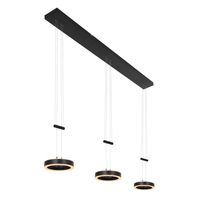 Steinhauer Hanglamp Piola 3 lichts L 120 cm zwart - thumbnail