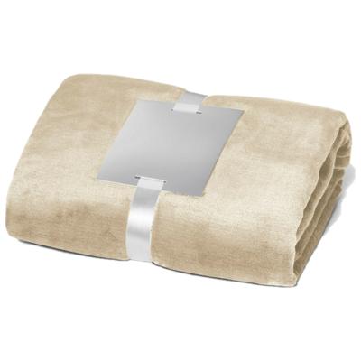 Stricker Fleece deken/plaid - beige - polyester - 120 x 150cm Stricker Fleece deken/plaid - beige - polyester - 120 x 150cm