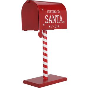 Kerstman brievenbus/mailbox - rood - staand - 51 cm - Letter to Santa - kerstdecoratie