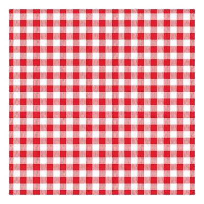 Servetten rood/wit geblokt - 30x st - papier - 33 x 33 cm - feestservetten