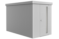 Biohort Metalen tuinhuis Neo - Enkele deur - Zilver - 4A (180x348 cm)- Plat dak- Metaal- Biohort