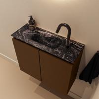 Toiletmeubel Mondiaz Ture Dlux | 60 cm | Meubelkleur Rust | Eden wastafel Lava Midden | 1 kraangat