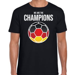 Duitsland EK/ WK supporter t-shirt we are the champions met Duitse voetbal zwart heren