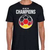 Duitsland EK/ WK supporter t-shirt we are the champions met Duitse voetbal zwart heren