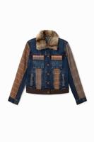 Spijkerjasje met geruite accenten - BLUE - 42