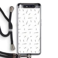 Hipster stripes: Samsung Galaxy A80 Transparant Hoesje met koord