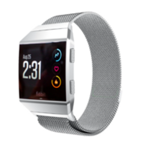 Fitbit Ionic Milanese bandje - Maat: Large - Zilver