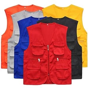 Voor heren Dames Vissersvest Wandelvest Mouwloos Ves / Mouwloos Jack Kleding Bovenlichaam Buiten Ademend Sneldrogend Multi Pocket Lichtgewicht Polyester Zwart Geel Rood Vissen Klimmen Hardlopen Lightinthebox