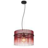 Globo Zwarte hanglampGorley met rood glas Ø 40cm - 15698HBR