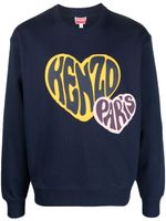 Kenzo logo-print cotton sweatshirt - Bleu