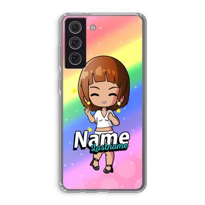 Chibi Maker vrouw: Samsung Galaxy S21 FE Transparant Hoesje
