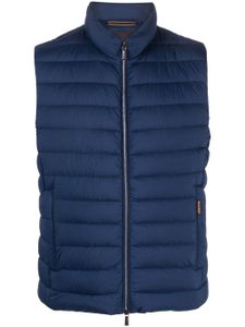 Moorer gilet matelassé à fermeture zippée - Bleu