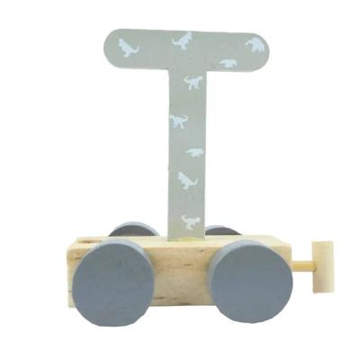 JeP kids houten treinletter T-lichtgroen print